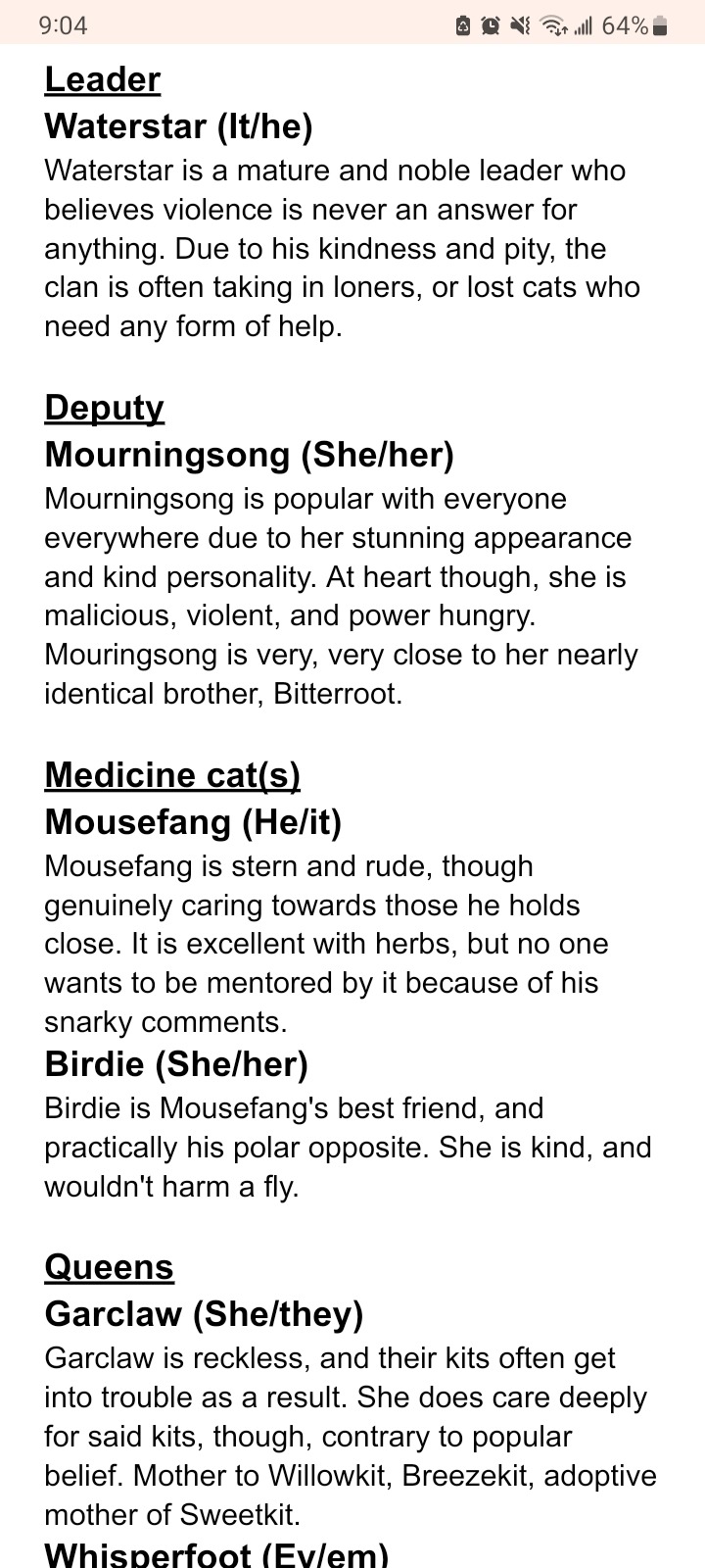 Lol Guess Whos Making Eir Own Warrior Cat Clan. Btw It Doesnt Have A Name So People Who Will See This