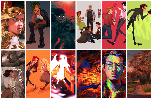 My 2019 + 2018 art summaries (one piece from each month).Thank you guys so much for your support, an