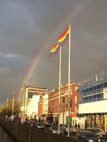 notakoolthing:A rainbow today over Dublin after the Republic of Ireland voted yes for marriage equal