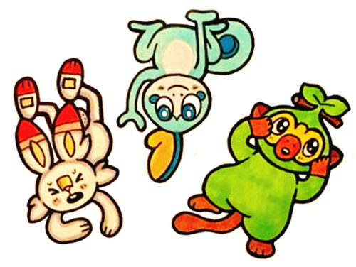 I just had to doodle the new starters, they’re precious babies! 