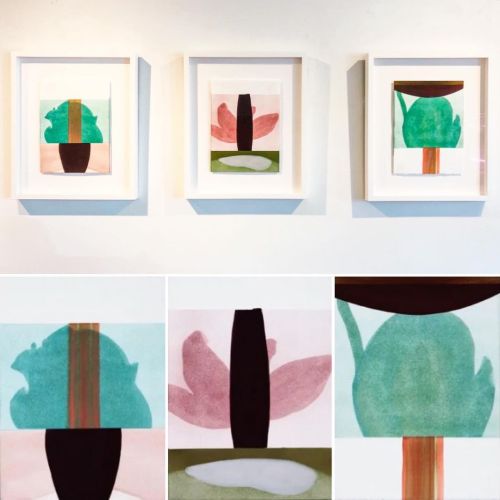 Sarah Hinckley’s small watercolors are part of a series called “after the wind” and are on view thro