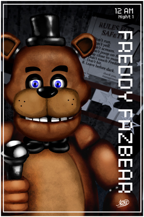 Get ready…I’m back with more posters. Trading Card Style!!This time: FIVE NIGHTS AT FREDDY’S 