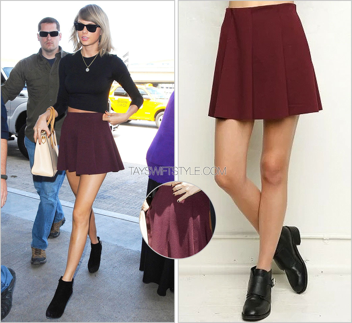 Making a Swift exit! Stunning Taylor puts those famous legs on show in chic  little black dress as she struts into LAX airport ahead of world tour