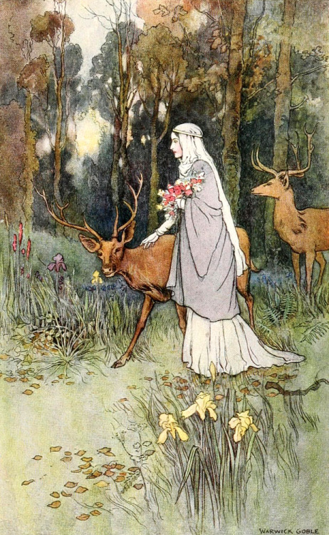 fuckyeahvintageillustration:‘The book of fairy poetry’ edited by Dora Owen; illustrated by Warwick G