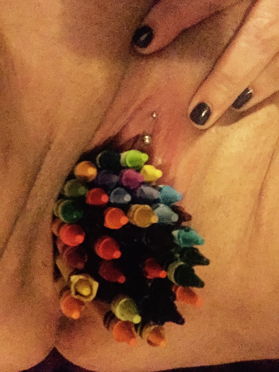 katie-ramey:  I had an odd, anonymous request.. How many crayons can I fit in my