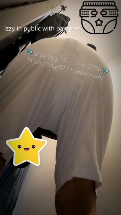 izzydl77: Trying some new summer shorts in store while wearing my pampers. The white shorts shows my