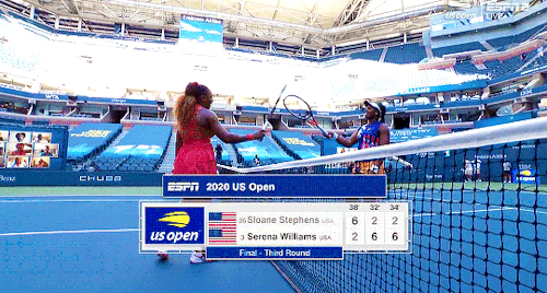 codybellingers:Serena Williams defeats Sloane Stephens 2-6, 6-2, 6-2 to advance to the fourth roun