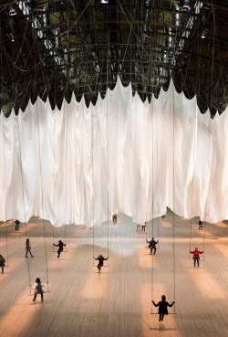 cabbagerose:  all together: Ann Hamilton’s ‘the event of a thread’ installation at Park Avenue Armory. Hamilton is a new member of the American Academy of Arts and Letters. via: yarazitronenblatt