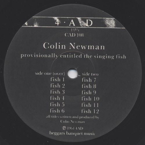 sowhatifiliveinkyushu:Record Label History: 4AD Records(CAD 108) Colin Newman - Provisionally Entitl