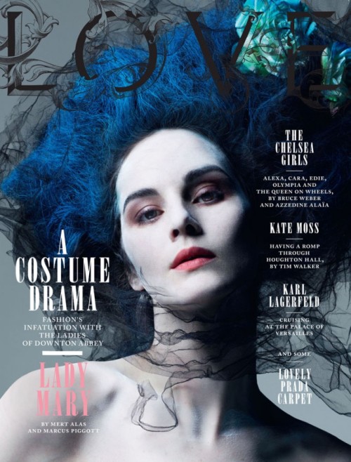 Lady Mary, Lady Edith and Lady Sybil from Downton Abbey by Mert and Marcus for LOVE #8 Fall/Winter 2