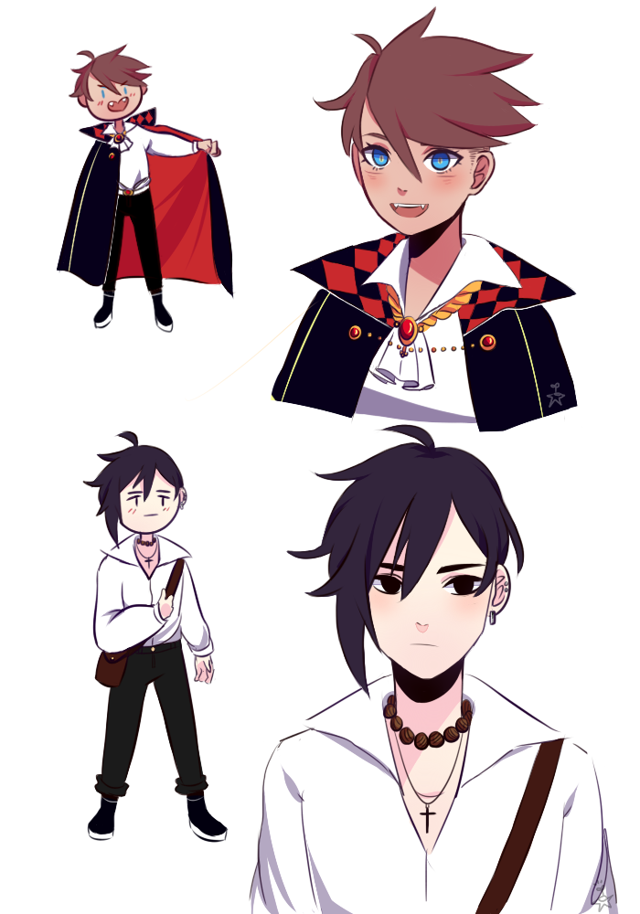 panritsu: bonus: i thought up some stuff for my vamp farmer and vamp slayer seb cause