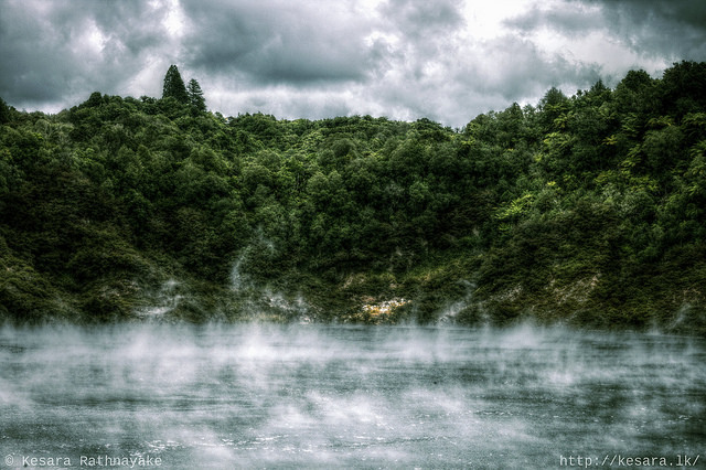 Frying Pan Lake - Waimangu Volcanic Valley, Rotorua, New Zealand
Photograph by Kesara Rathnayake [flickr].
——
This image was created with free open source software Luminance HDR and Gimp.
This image is licensed under a Creative Commons...