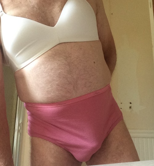 anotherratsass: In from golf, undressing to shower. Love these little Hanes cotton panties for the h