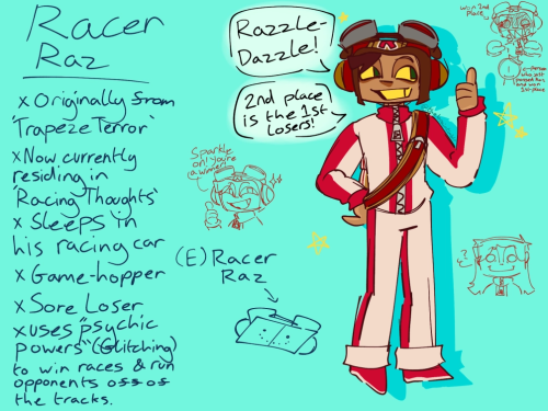 Who Would Make A Psychonauts Au Where Razputin Is Turbo And D'Art Is Vanellope... Not Me No Way.......