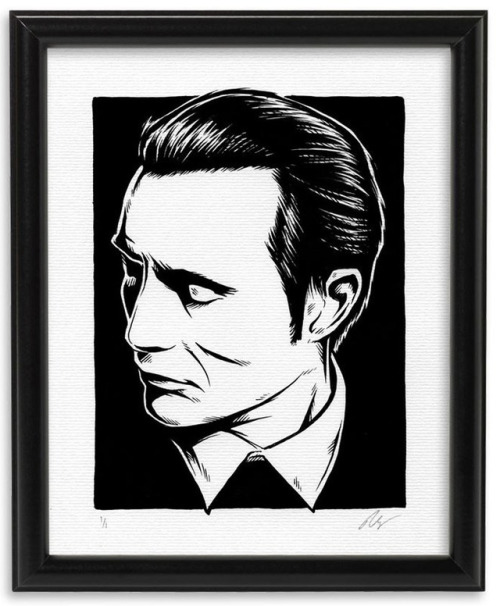 brokehorrorfan: Original black ink on watercolor stock artwork by Rhys Cooper of various film icons 