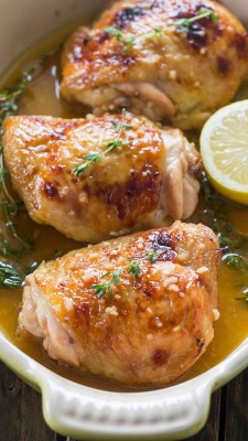 foodffs:  Baked Lemon Thyme Chicken Recipe: