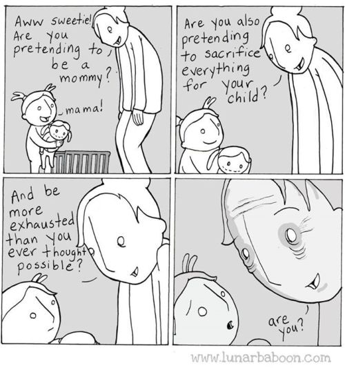 how2beadad: Pretend isn’t very fun when it’s too realistic. By Lunarbaboon