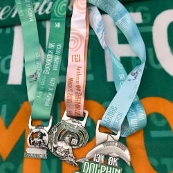 Shamrock ☘️ shenanigans this weekend.  8k on Saturday and Half Marathon on Sunday two races three medals.  Dolphin challenge accepted and complete. #shamrockdolphinechallenge #shamrock8k2019 #shamrockhalfmarathon2019 #nike #nikerunners #nikerunner