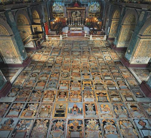 boyoshock:historyarchaeologyartefacts:The floor of St John’s Co Cathedral Valletta Malta. Each secti