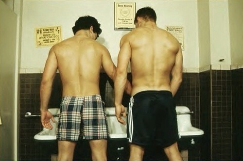 Here dude. Let me help you piss. 