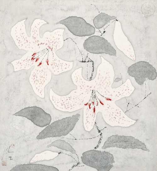 iamjapanese: Chen Jialing（陳 家泠/陈 家泠 Chinese, b.1937）Flowers11    Ink and colour on pa