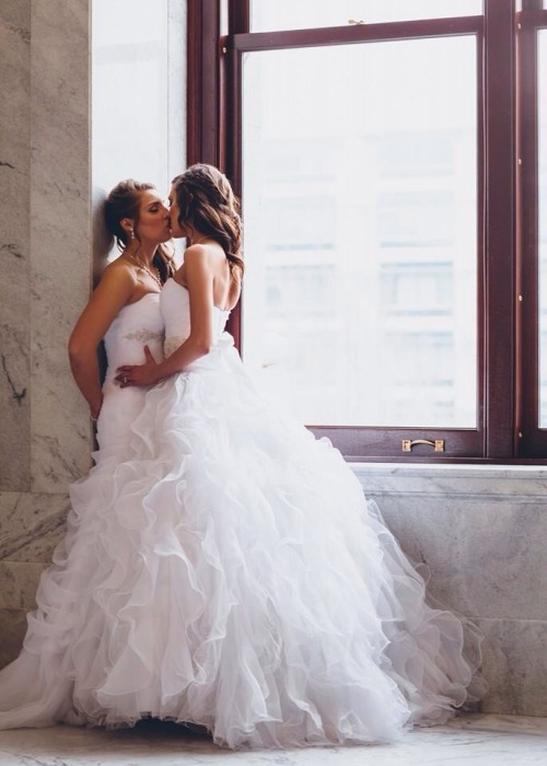 singingwithcagedbirds:Our friends KariAnne and Hilary just got married.