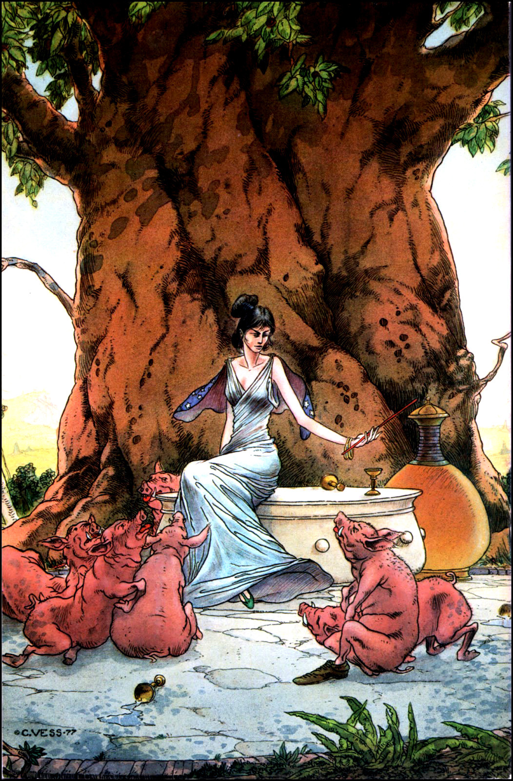 Charles Vess, ‘Circe’, back cover from “The Book of Night”, Dark Horse Comics, 1991