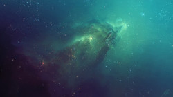 living-earth-traveling-mind:  Ghost nebula (click on the picture, then press: ctrl + alt + cmnd + 8) it’s fun! (same command to get back to normal :)