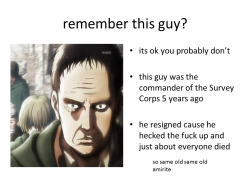 calorescence:  This (sort of) explains why he knew Grisha Jaeger.   If the Survey Corps regularly ran expeditions out of Shiganshina, they’d probably get pretty fucking acquainted with the local doctors wouldn’t they. If you need more proof, the