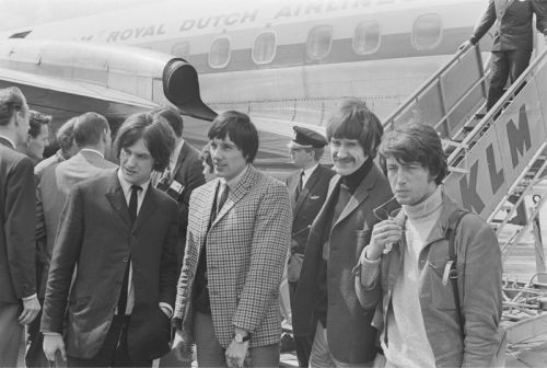 The Kinks at the Amsterdam Schiphol Airport in the Netherlands, 1966.