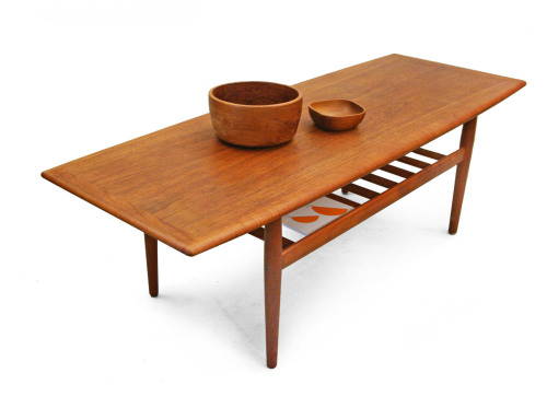 Grete Jalk, coffee table, 1960. Solid Teak. Made by Glostrup, Denmark. Via René berlin