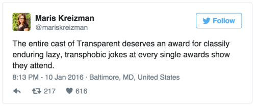 gaywrites: ICYMI: Ricky Gervais opened the Golden Globes with so many transphobic jokes in so litt