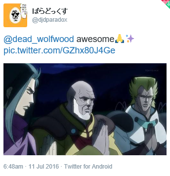 dead-wolfwood:  a japanese twitter is friends with me and they really love jonathan