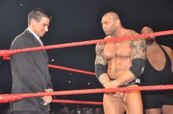 rwfan11:  Batista … he’s such a sexy big bully! ;-)  I would love to be bullied by Batista! He&rsquo;s so big and build he might break me in two without even trying! Haha