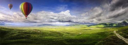 Ballooning over the Scottish HighlandsThis landscape in Scotland is defined in part by canyons and p