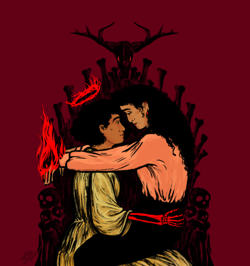 julesdap:  two girls share a throne in hell