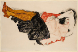 blueblackdream:  Egon Schiele, Woman Hiding her Face, 1912    