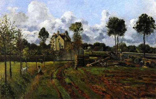 artist-pissarro: Landscape, Louveciennes, Camille PissarroMedium: oil,canvas