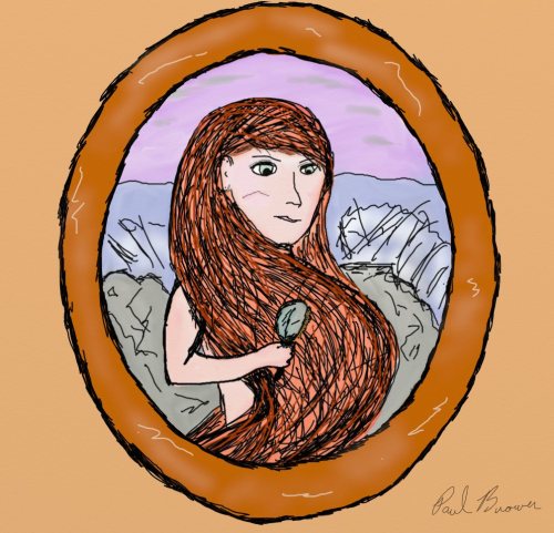 A mermaid a drew up for my girlfriend. I’m enjoying making these fantasy portraits.