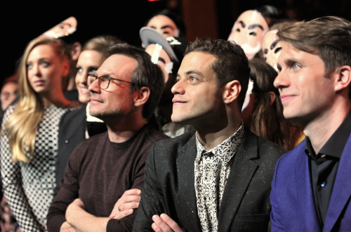 Portia Doubleday, Carly Chaikin, Christian Slater, Rami Malek, And Martin Wallström Taking Pictures
