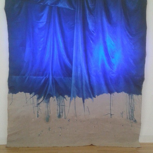 A new favorite: Black Satin in Blue Light by Allyson Keehan Oil on canvas with wood and stage lighti