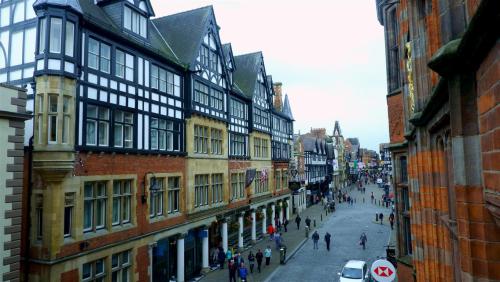 Streetscape, Eastgate, Chester, England.