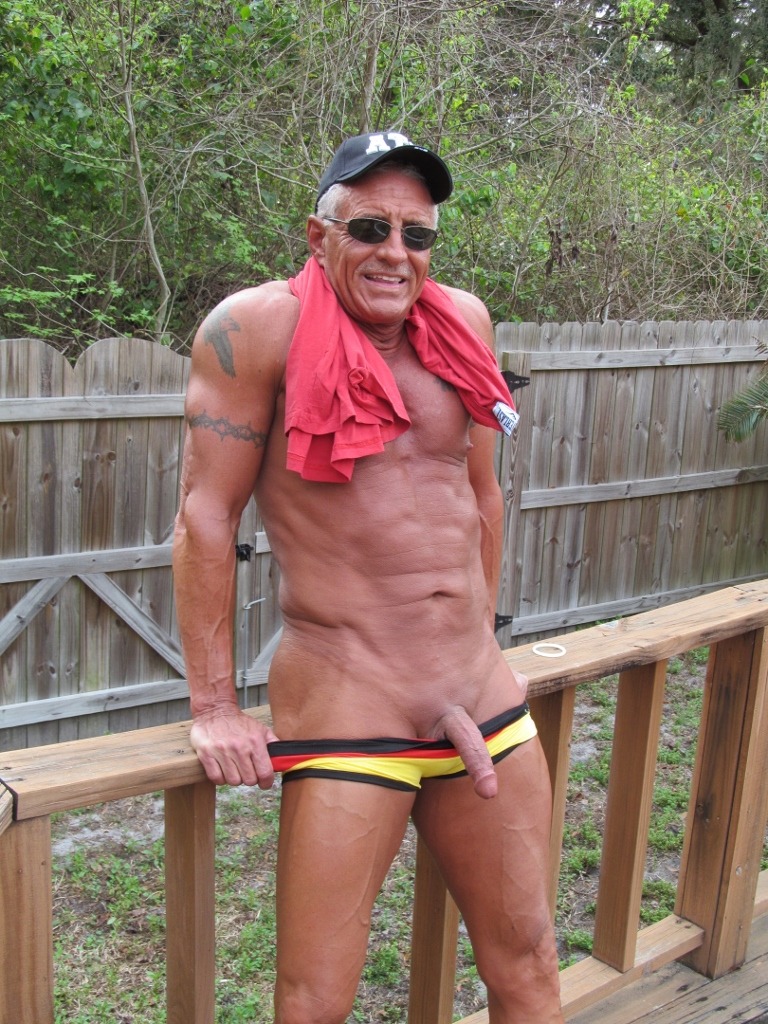 maturemanexhibitionist:  A few shots without my top that I had overlooked with the