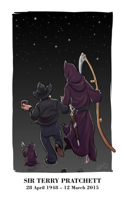 darthfar:I wish I had words to go with this.T.T; Farewell, Sir Pratchett. For those that aren’t familiar with him, he was my favorite author, who wrote the Discworld series. 