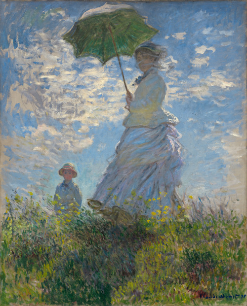 Claude Monet - Woman with a Parasol, Madame Monet and Her Son (1875)