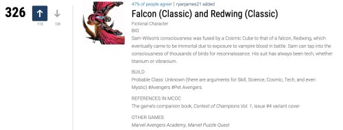 FALCON FRIDAYI know his concept has been updated, but FALCON (CLASSIC) deserves to be at least in th