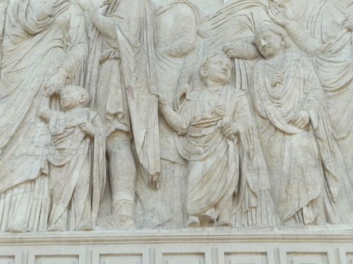 Ara Pacis Augustae - Augustus and his relatives1. Antonia Minor (2nd left) and his husband Drusus. L