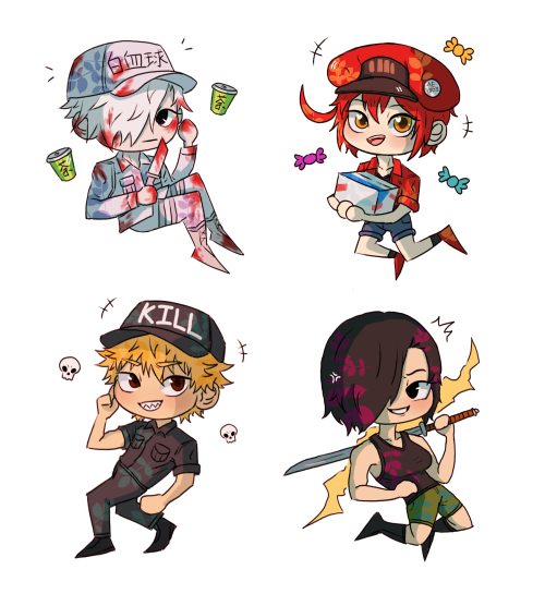 some Cells at work keychain designs I did!!