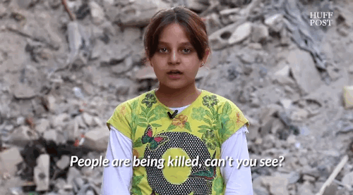 mysticmew: lofty-vanguard:  totosunrise:  huffingtonpost:  These kids trapped in Aleppo have a few words for Donald Trump and Hillary Clinton…  and the WORLD!!!!   But you know…. Kanye having blonde hair is what gets media coverage  Seeing how many