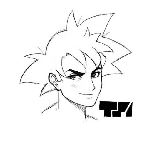 Goku in my style sketch… There it’s done David #infinitepainter #note4 #drawing #illust